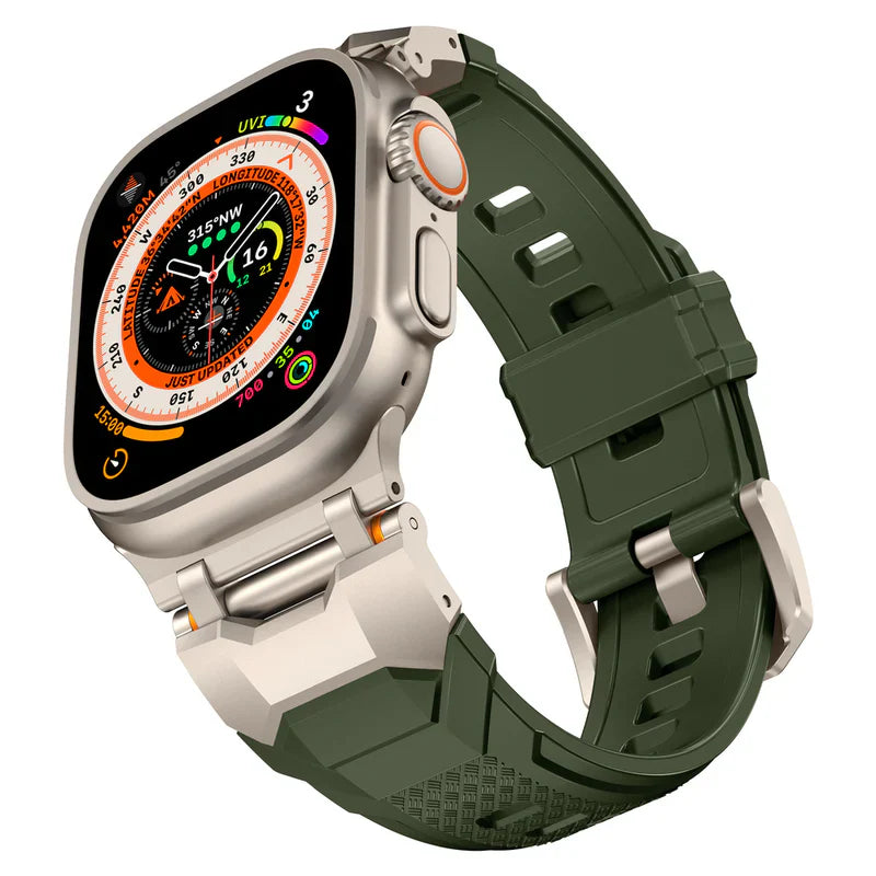 Straplix Sharp Wings FKM Rubber Band for Apple Watch – Premium Fluoroelastomer Strap Compatible with 44mm 45mm 46mm 49mm