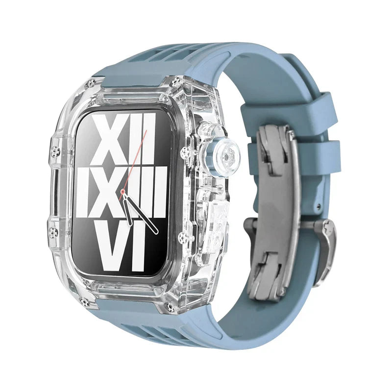 Straplix RM V30 Glacier Series Fluoroelastomer Band with Case for Apple Watch – Premium Retrofit Kit Compatible with 44mm 45mm