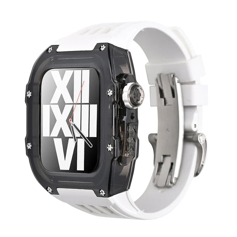 Straplix RM V30 Glacier Series Fluoroelastomer Band with Case for Apple Watch – Premium Retrofit Kit Compatible with 44mm 45mm