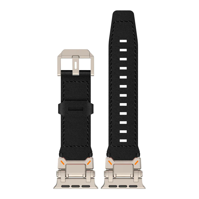 Straplix Explorer Crazy Horse Leather Band for Apple Watch – Vintage Full-Grain Strap Compatible with 44mm 45mm 46mm 49mm