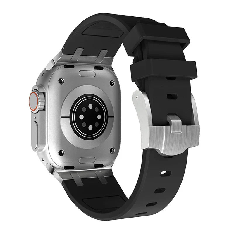 Luxury AP Mod Silicone Band Compatible with Apple Watch – Premium Strap for Series 1–9 & Ultra