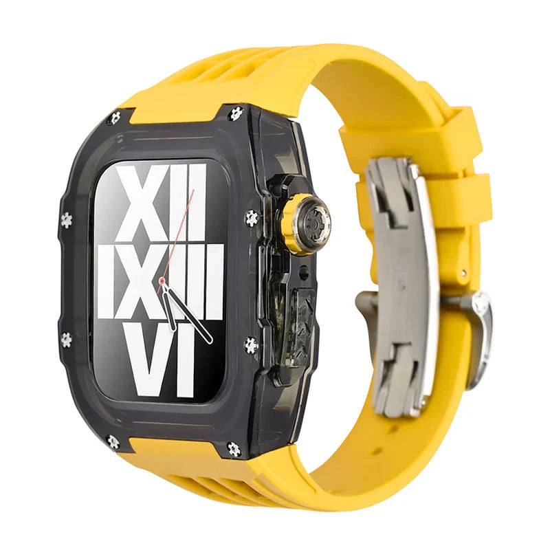 Straplix RM V30 Glacier Series Fluoroelastomer Band with Case for Apple Watch – Premium Retrofit Kit Compatible with 44mm 45mm