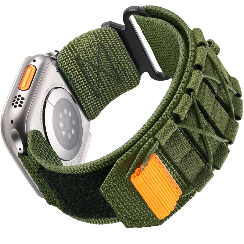 Nylon Canvas Loop Strap with Velcro for Apple Watch – Breathable & Adjustable Band for Series 1–9 & Ultra