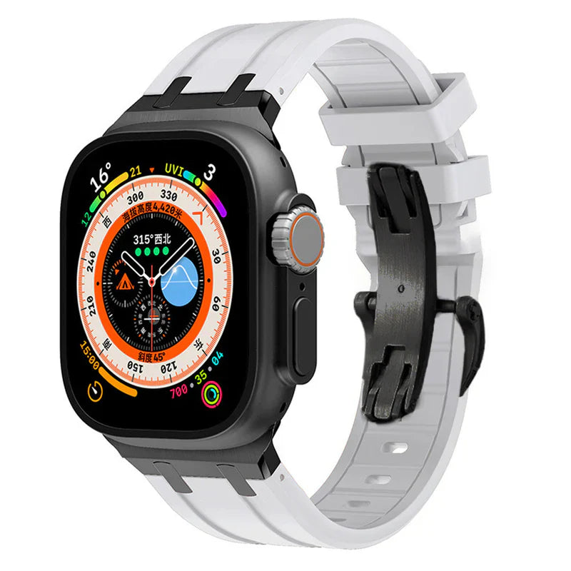 Thick Silicone Band with Titanium Adapter Compatible with Apple Watch – Rugged Strap for Series 1–9 & Ultra