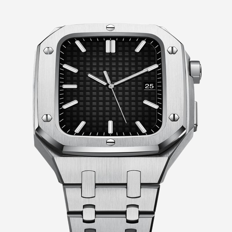 Straplix AP9006 316L Stainless Steel Band with Case for Apple Watch – Premium Retrofit Kit Compatible with 44mm 45mm