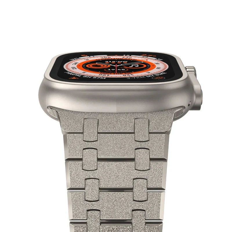 Straplix AP Stainless Steel Flashing Band for Apple Watch – Polished Metal Strap Compatible with 44mm 45mm 46mm 49mm
