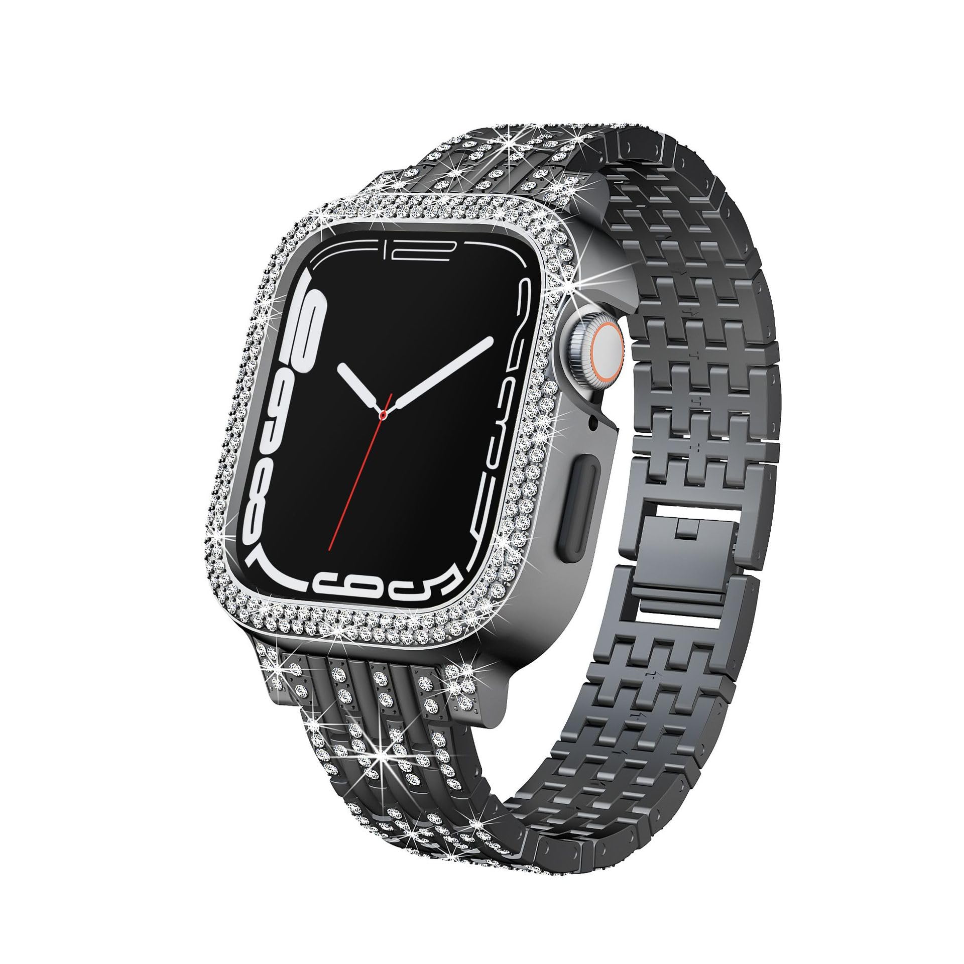 Straplix cBling Diamond Case with Sparkle Band for Apple Watch – Glitter Strap & Protective Cover for 41mm 45mm