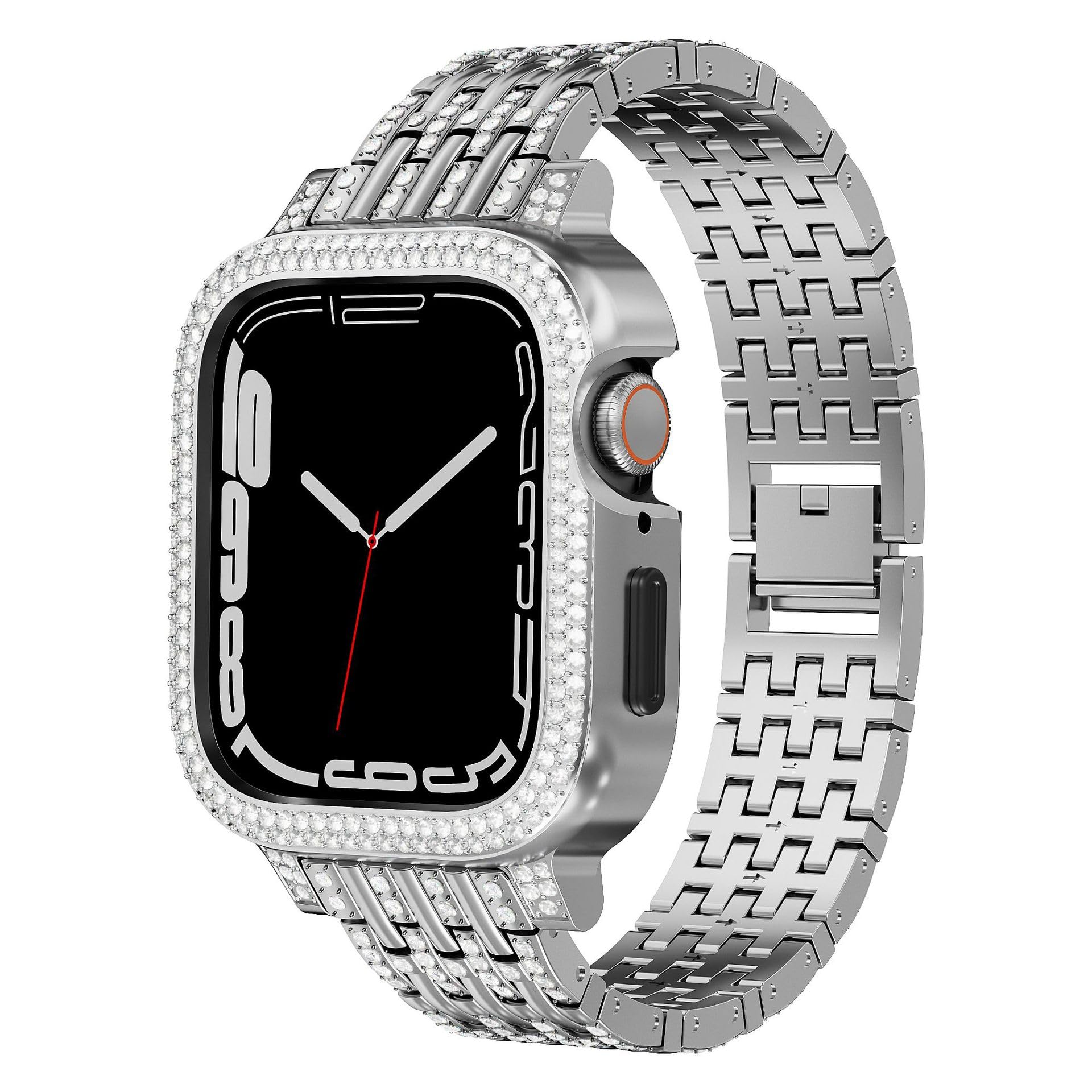 Straplix cBling Diamond Case with Sparkle Band for Apple Watch – Glitter Strap & Protective Cover for 41mm 45mm