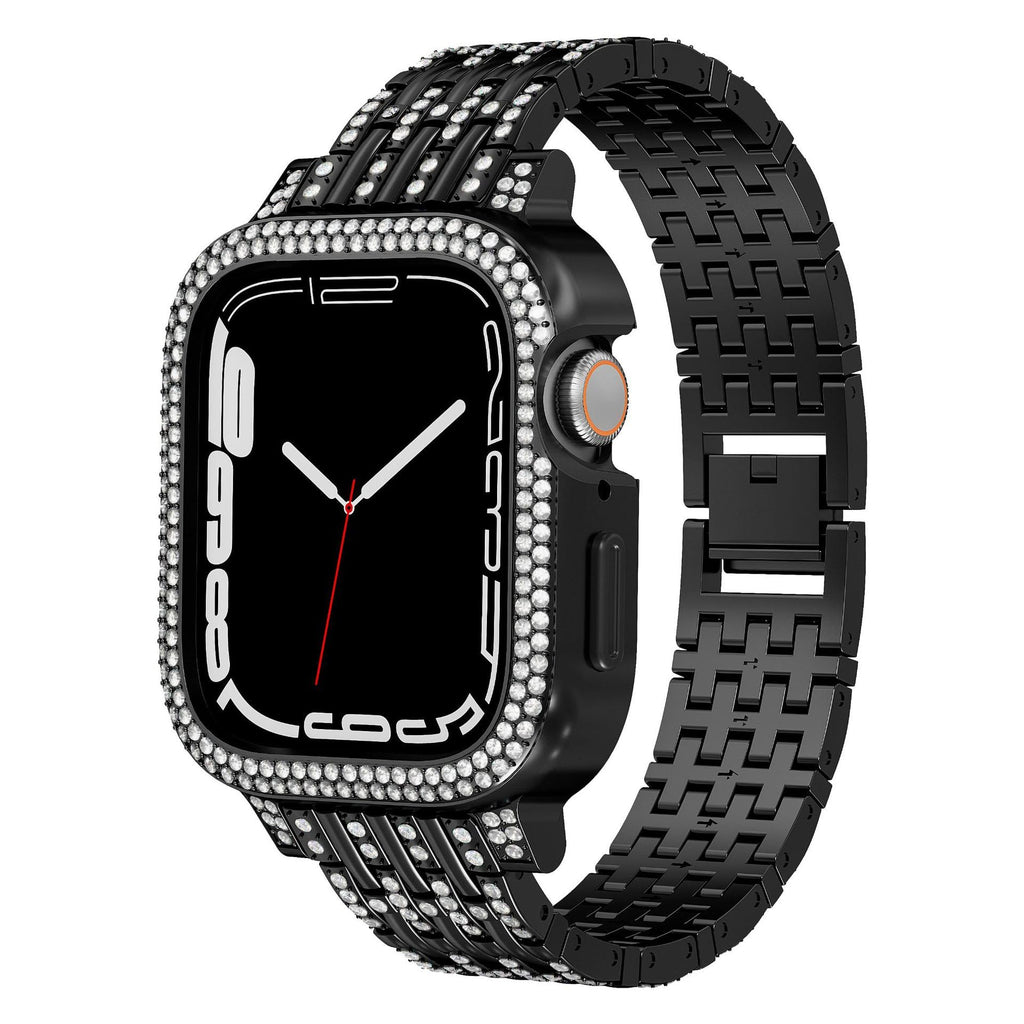 Straplix cBling Diamond Case with Sparkle Band for Apple Watch – Glitter Strap & Protective Cover for 41mm 45mm