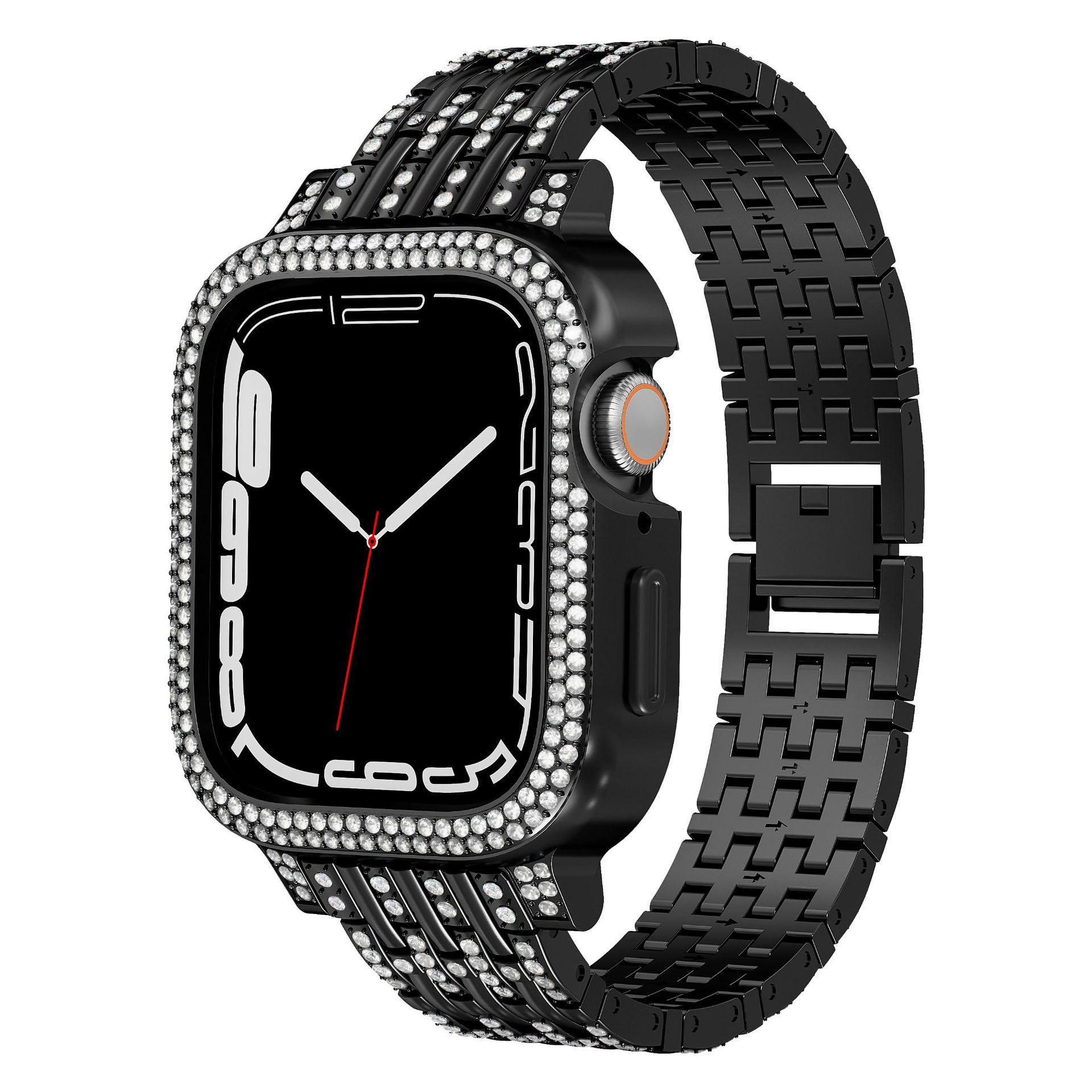 Straplix cBling Diamond Case with Sparkle Band for Apple Watch – Glitter Strap & Protective Cover for 41mm 45mm