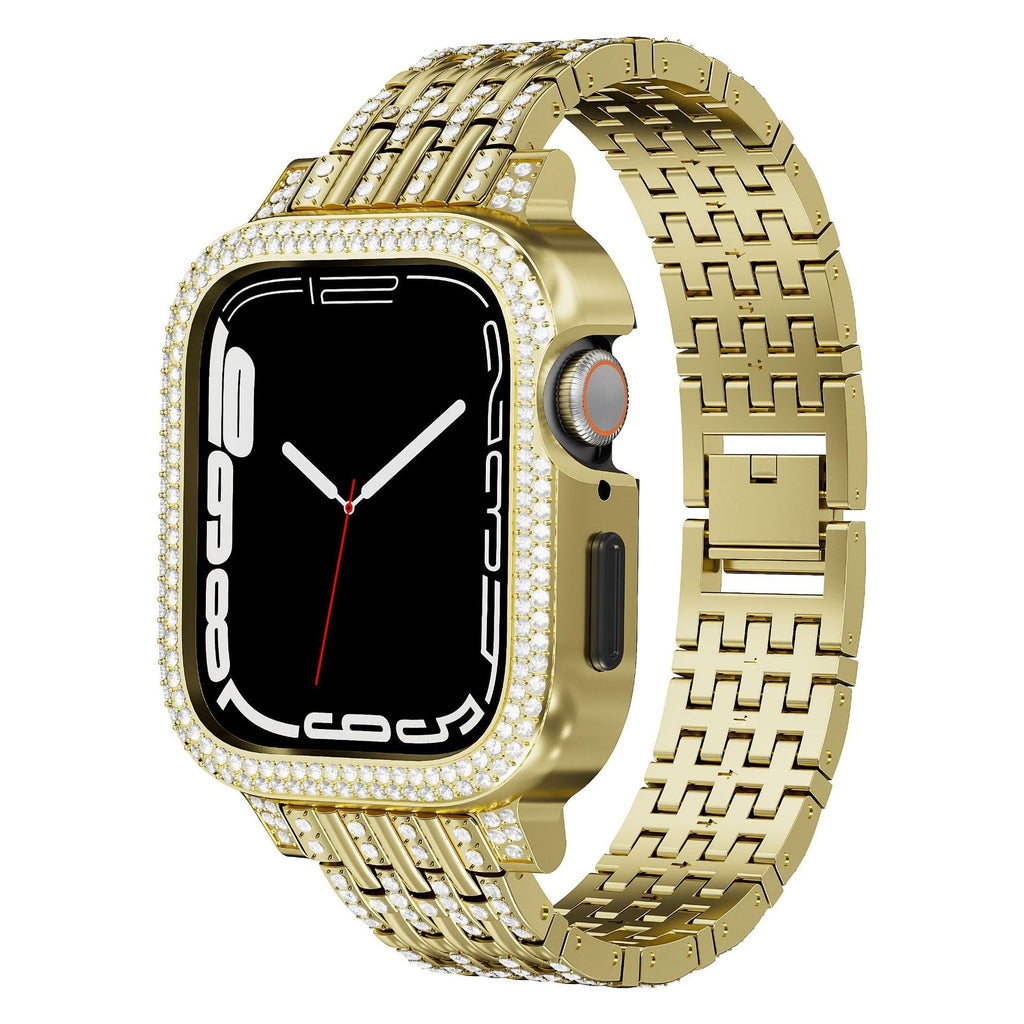 Straplix cBling Diamond Case with Sparkle Band for Apple Watch – Glitter Strap & Protective Cover for 41mm 45mm