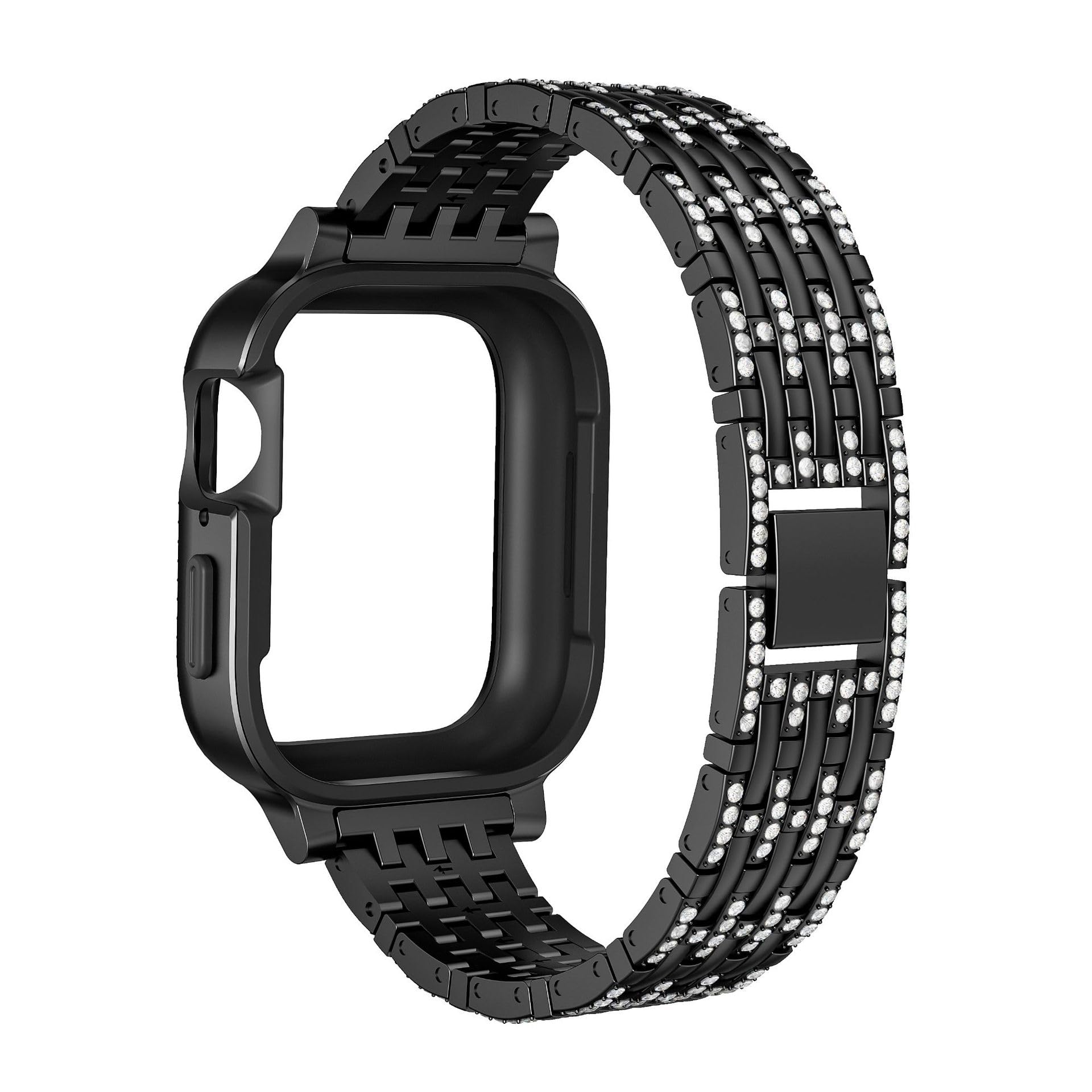 Straplix cBling Diamond Case with Sparkle Band for Apple Watch – Glitter Strap & Protective Cover for 41mm 45mm