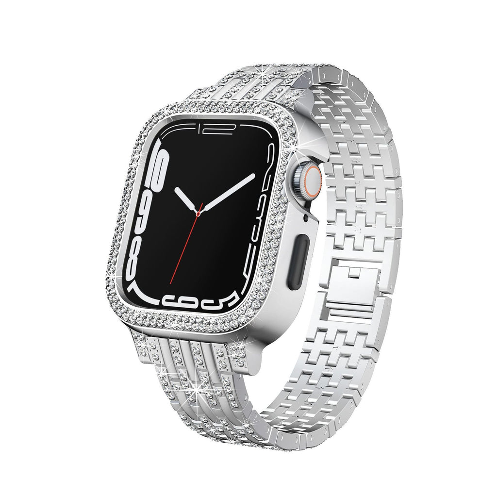 Straplix cBling Diamond Case with Sparkle Band for Apple Watch – Glitter Strap & Protective Cover for 41mm 45mm