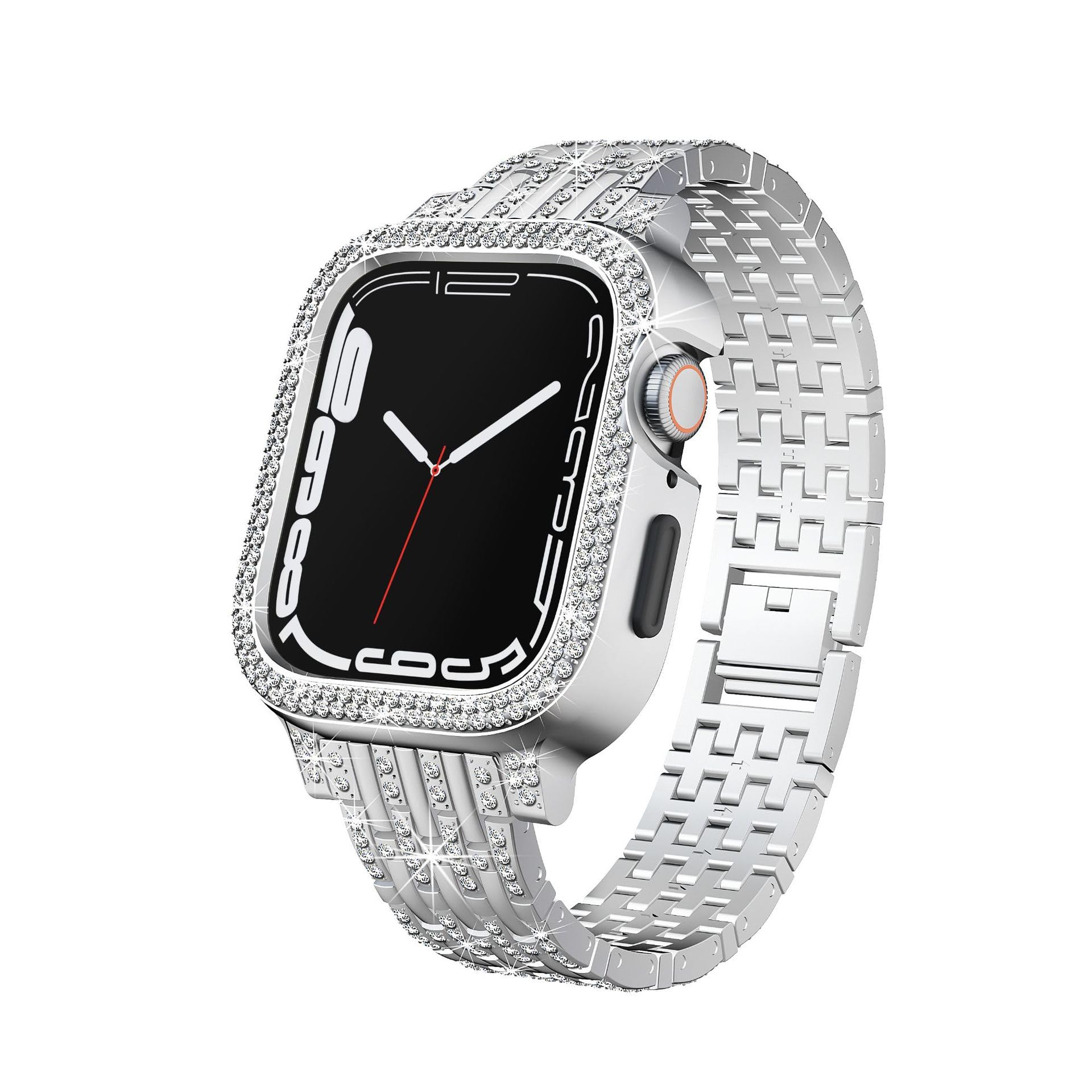 Straplix cBling Diamond Case with Sparkle Band for Apple Watch – Glitter Strap & Protective Cover for 41mm 45mm