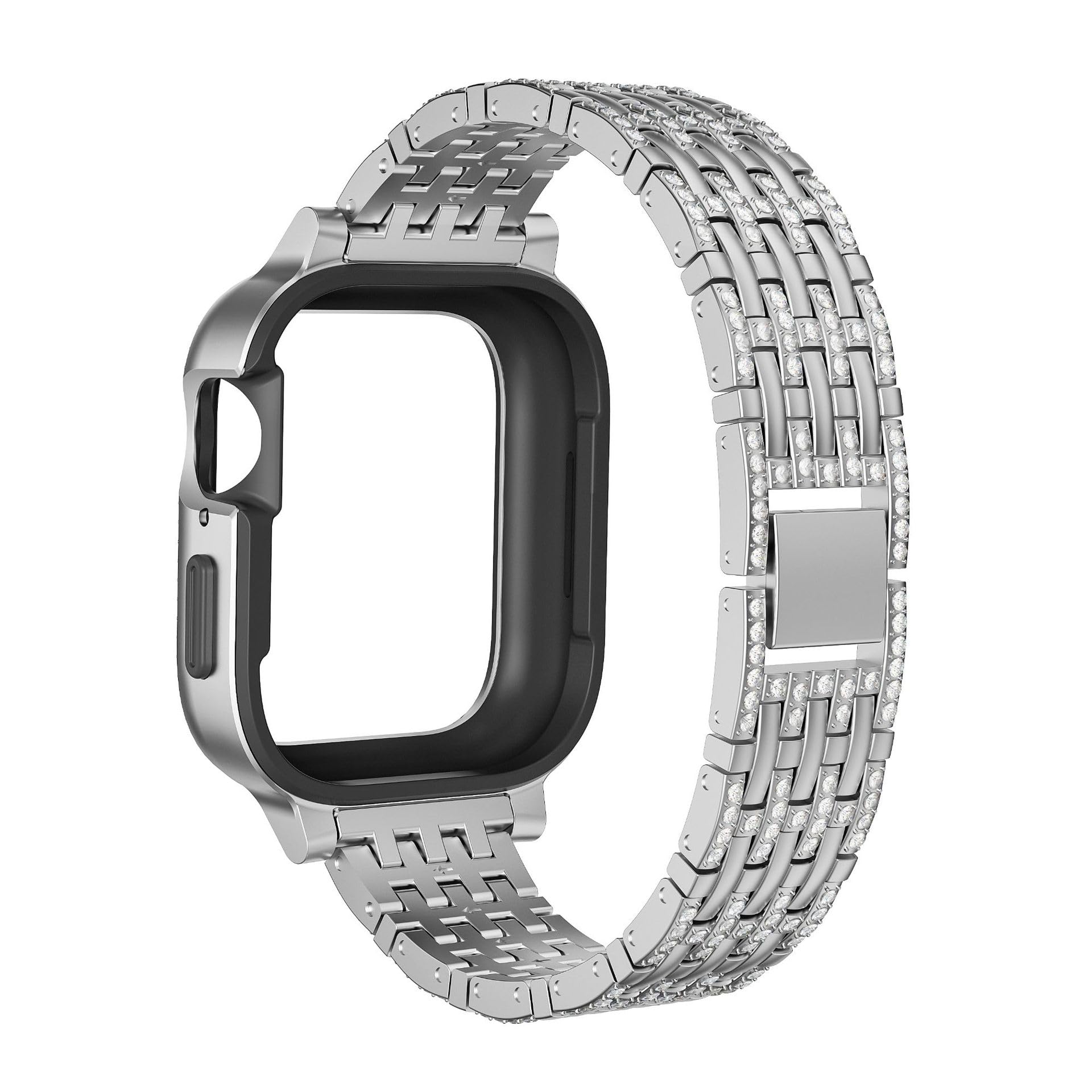 Straplix cBling Diamond Case with Sparkle Band for Apple Watch – Glitter Strap & Protective Cover for 41mm 45mm