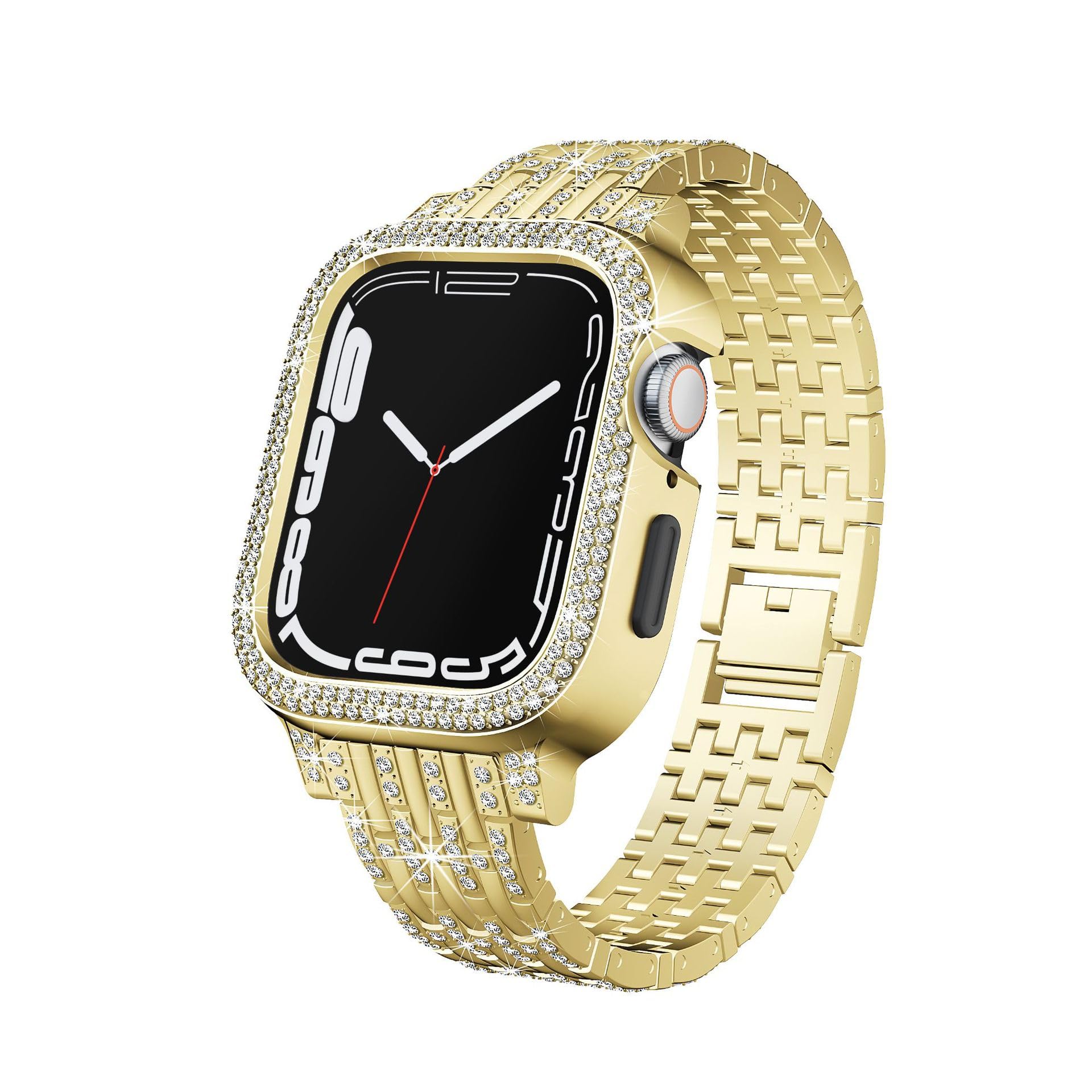 Straplix cBling Diamond Case with Sparkle Band for Apple Watch – Glitter Strap & Protective Cover for 41mm 45mm
