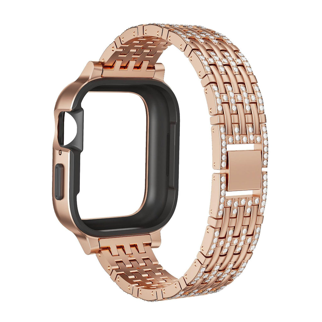 Straplix cBling Diamond Case with Sparkle Band for Apple Watch – Glitter Strap & Protective Cover for 41mm 45mm