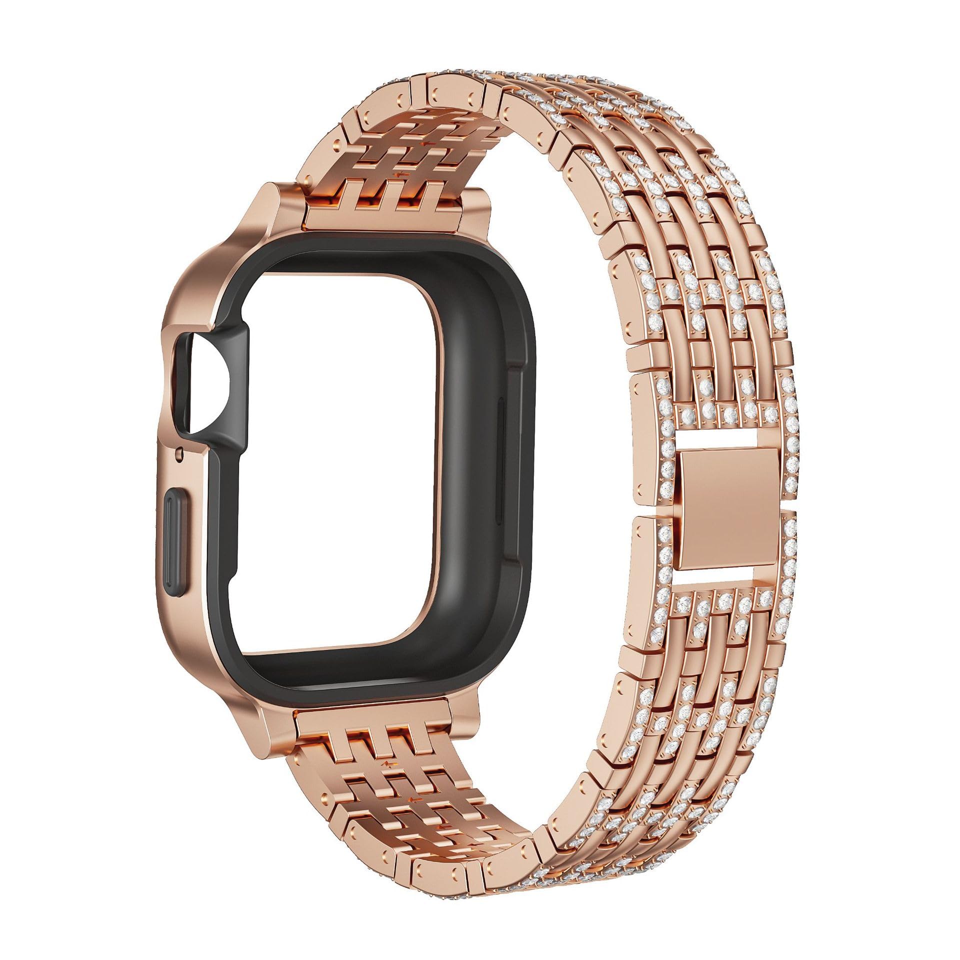 Straplix cBling Diamond Case with Sparkle Band for Apple Watch – Glitter Strap & Protective Cover for 41mm 45mm