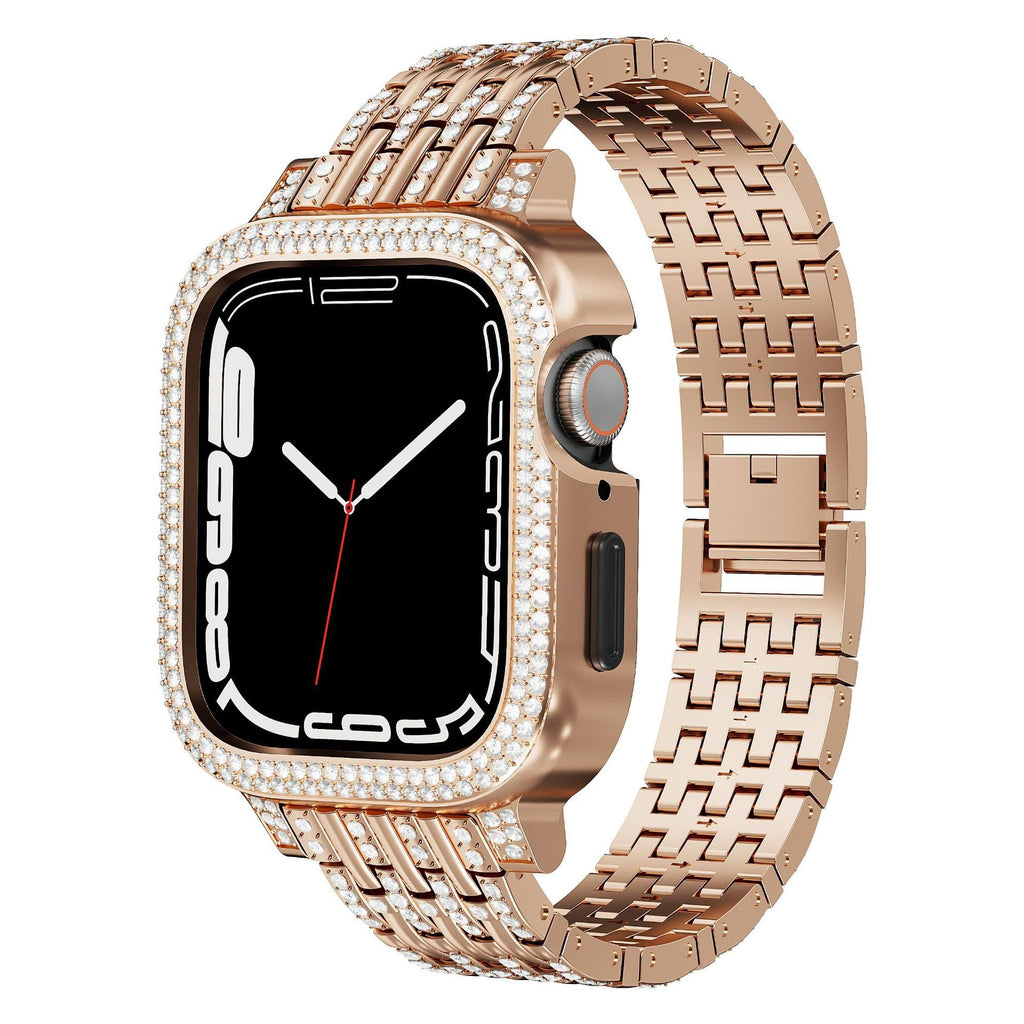 Straplix cBling Diamond Case with Sparkle Band for Apple Watch – Glitter Strap & Protective Cover for 41mm 45mm