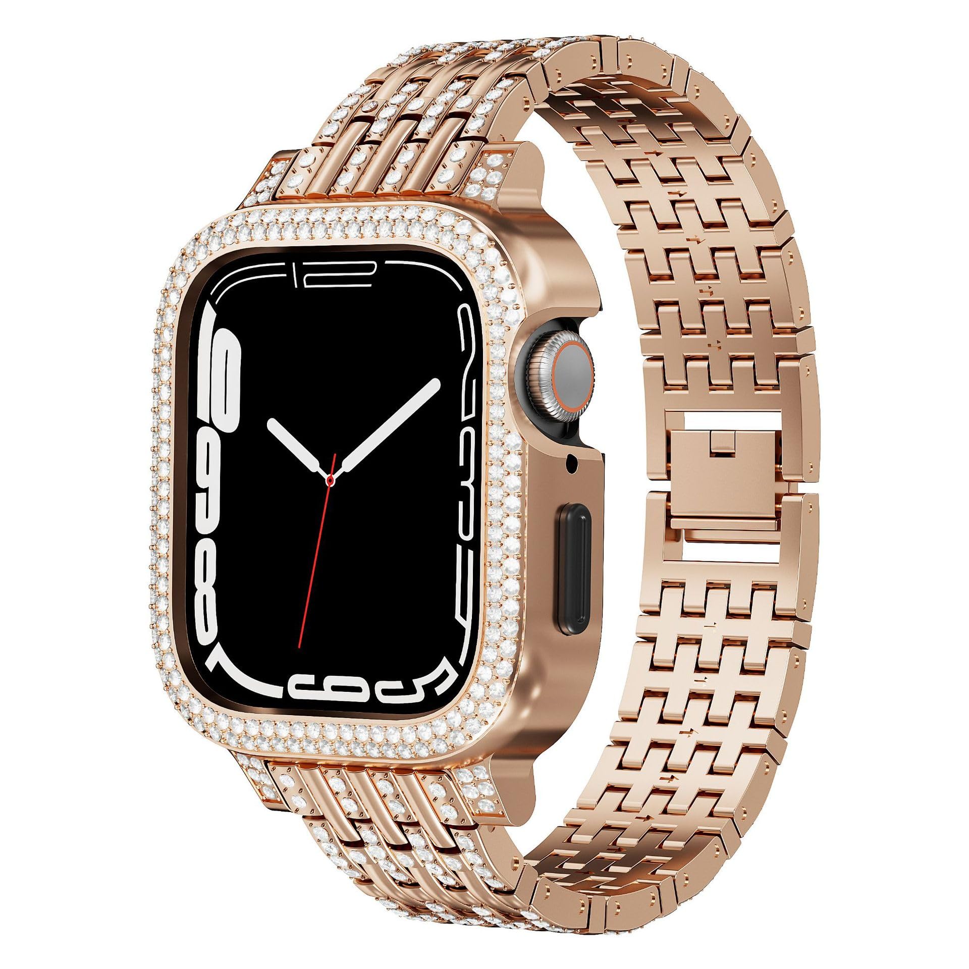 Straplix cBling Diamond Case with Sparkle Band for Apple Watch – Glitter Strap & Protective Cover for 41mm 45mm