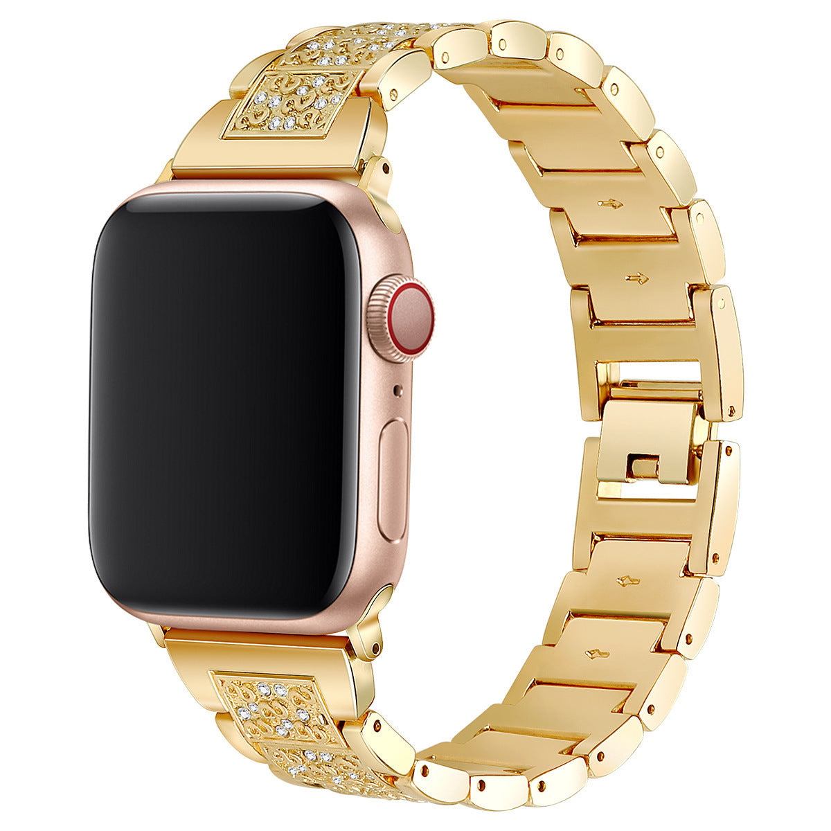 Straplix Bling Diamond Metal Band for Apple Watch – Sparkling Bracelet Strap for Women, Compatible with 38mm 40mm 41mm