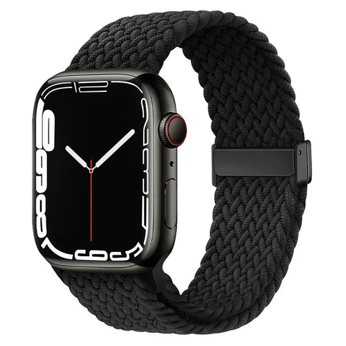 Braided Nylon Loop Band with Magnetic Clasp Compatible with Apple Watch – Soft & Adjustable Strap