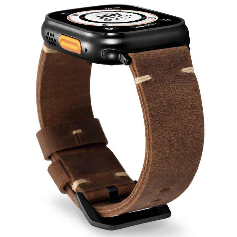 Straplix Vintage Leather Band for Apple Watch – Genuine Leather Strap Compatible with 40mm 41mm 42mm 44mm 45mm 46mm 49mm