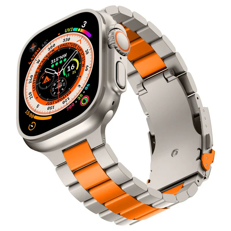 Straplix Business Style Titanium Band for Apple Watch – Sleek Metal Strap Compatible with 40mm 41mm 42mm 44mm 45mm 46mm 49mm