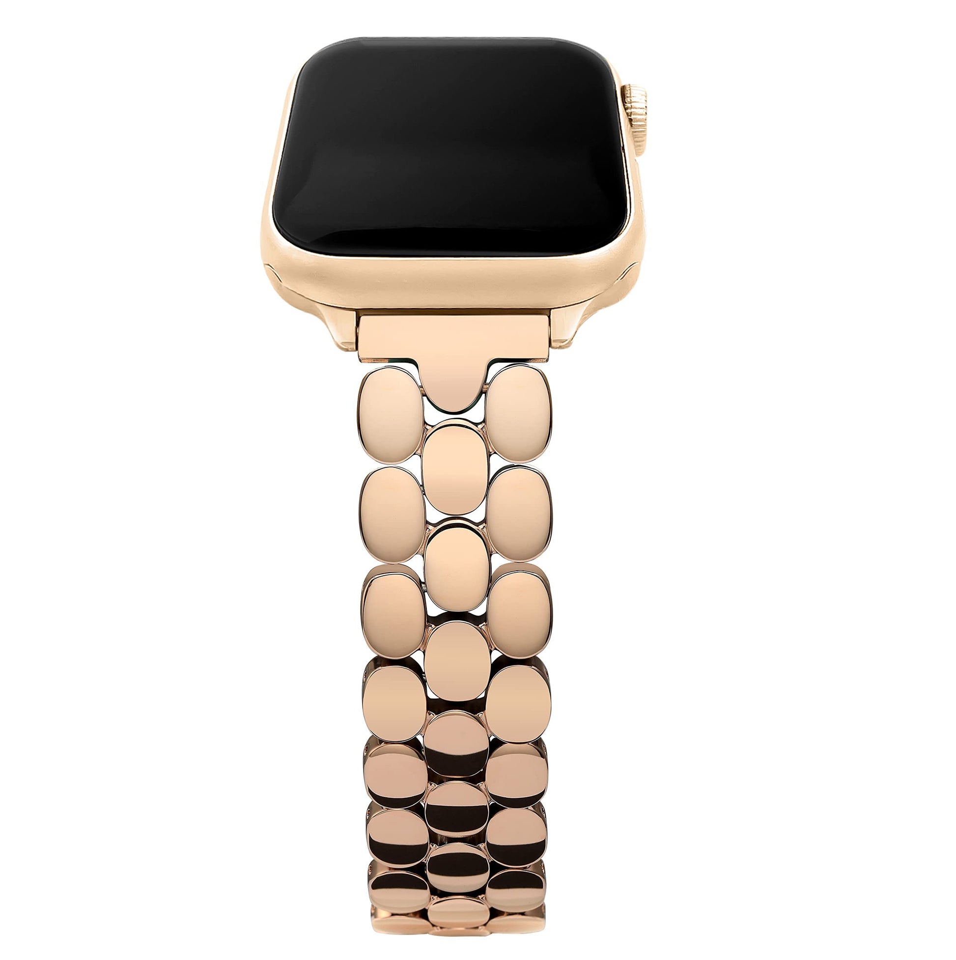 Straplix Cute Dot Triple-Bead Band for Apple Watch – Stylish Stainless Steel Bracelet Strap for Women, Compatible with 38mm 40mm 41mm 42mm 44mm 45mm 46mm 49mm