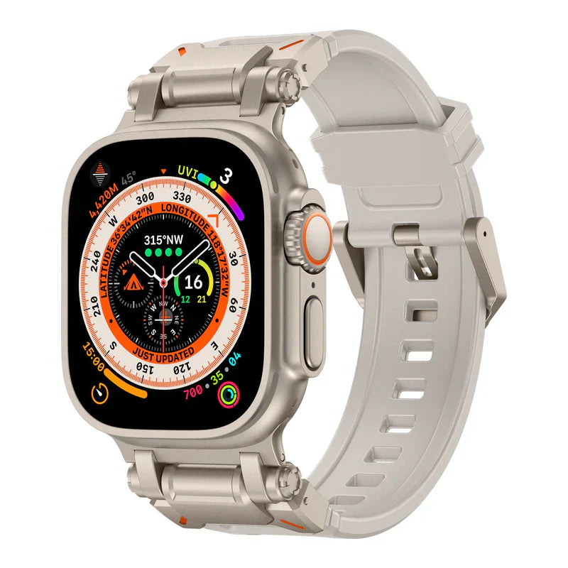 Explorer FKM Rubber Band Compatible with Apple Watch – Durable Outdoor Strap for Series 1–9 & Ultra