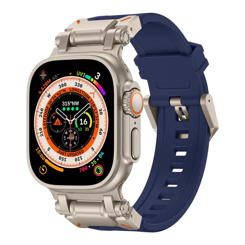 Explorer FKM Rubber Band Compatible with Apple Watch – Durable Outdoor Strap for Series 1–9 & Ultra