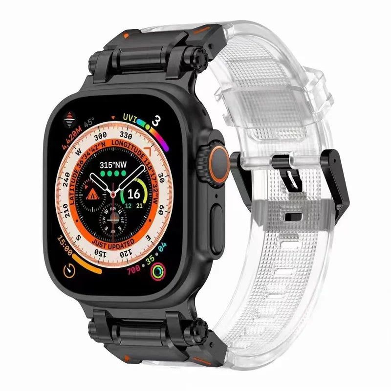 Explorer FKM Rubber Band Compatible with Apple Watch – Durable Outdoor Strap for Series 1–9 & Ultra