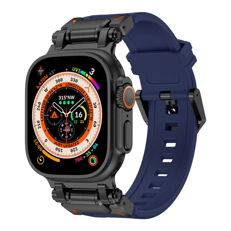 Explorer FKM Rubber Band Compatible with Apple Watch – Durable Outdoor Strap for Series 1–9 & Ultra