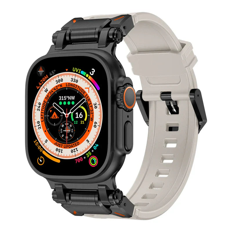 Explorer FKM Rubber Band Compatible with Apple Watch – Durable Outdoor Strap for Series 1–9 & Ultra