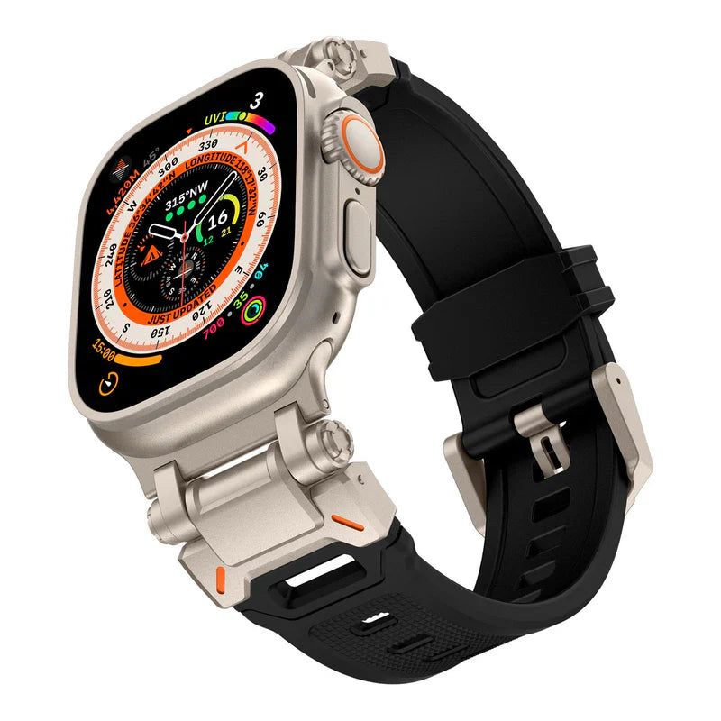 Explorer FKM Rubber Band Compatible with Apple Watch – Durable Outdoor Strap for Series 1–9 & Ultra