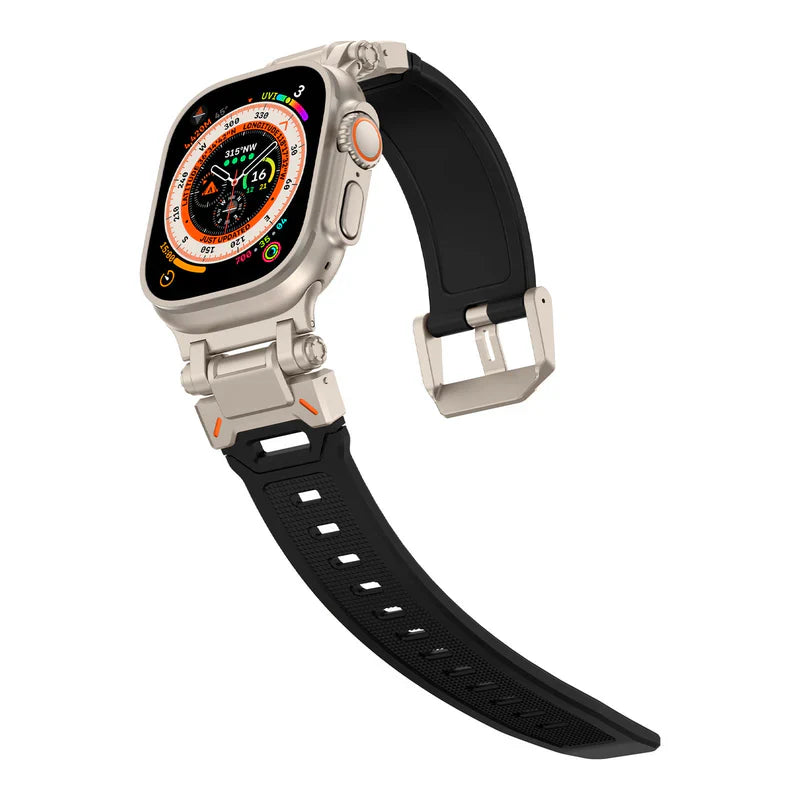 Explorer FKM Rubber Band Compatible with Apple Watch – Durable Outdoor Strap for Series 1–9 & Ultra