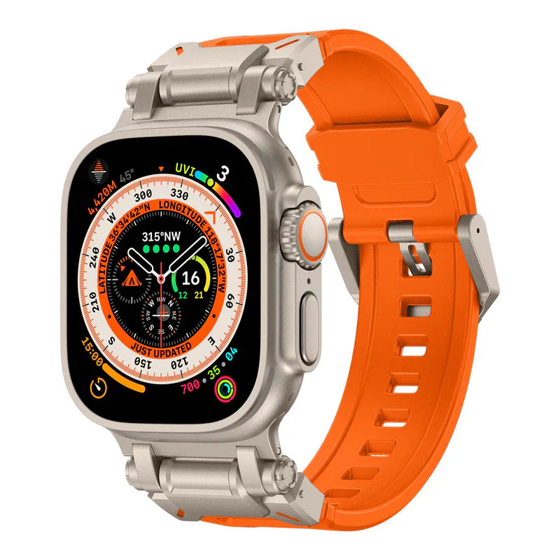 Explorer FKM Rubber Band Compatible with Apple Watch – Durable Outdoor Strap for Series 1–9 & Ultra