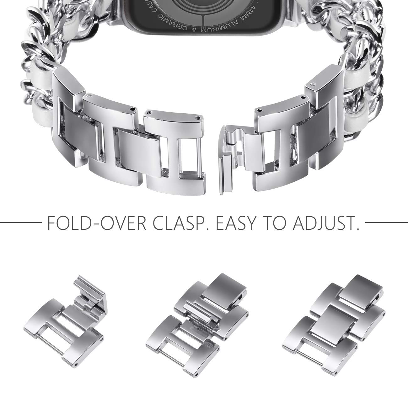 Straplix Jewelry Link Bracelet for Apple Watch – Elegant Metal Strap for Women, Compatible with 38mm 40mm 41mm 42mm 44mm 45mm 46mm 49mm
