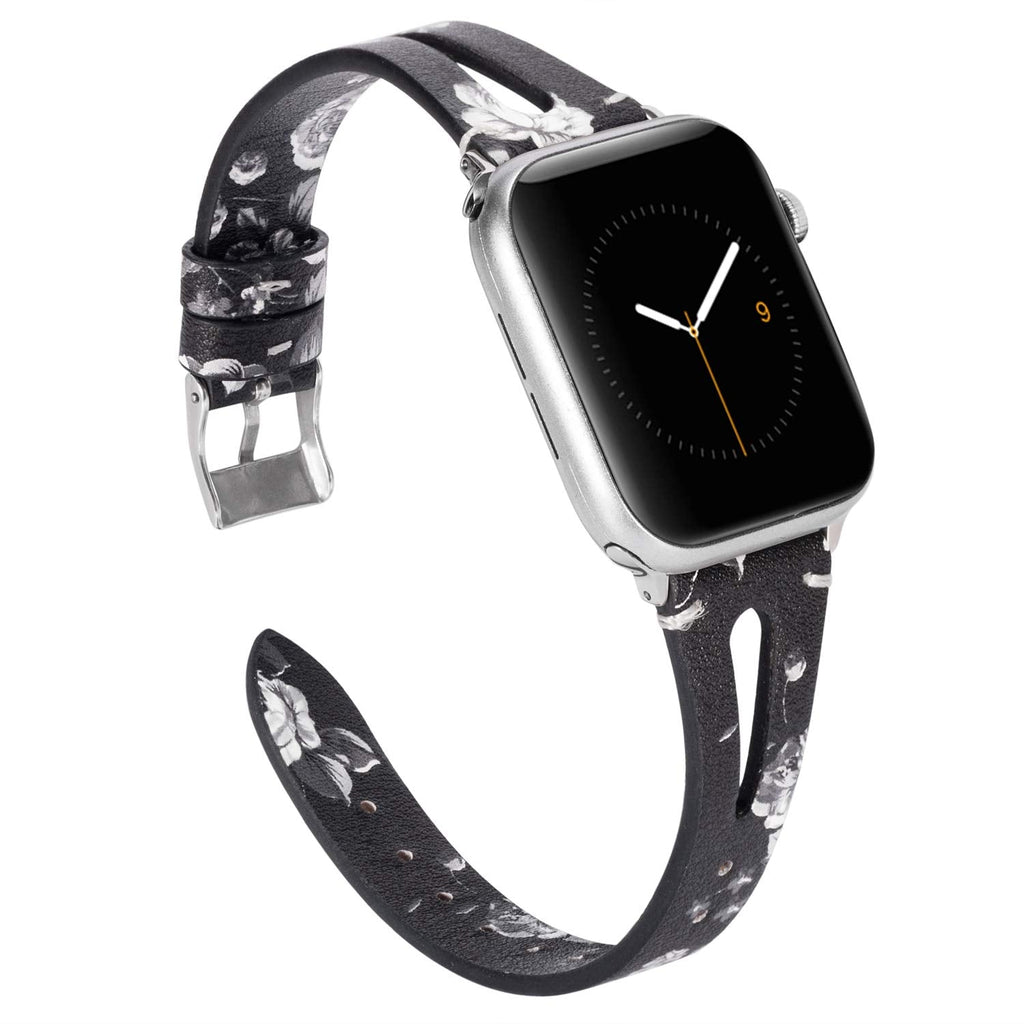 Straplix Leather Cutout Band for Apple Watch – Stylish Hollow Design Strap for Women, Compatible with 38mm 40mm 41mm 42mm 44mm 45mm 49mm