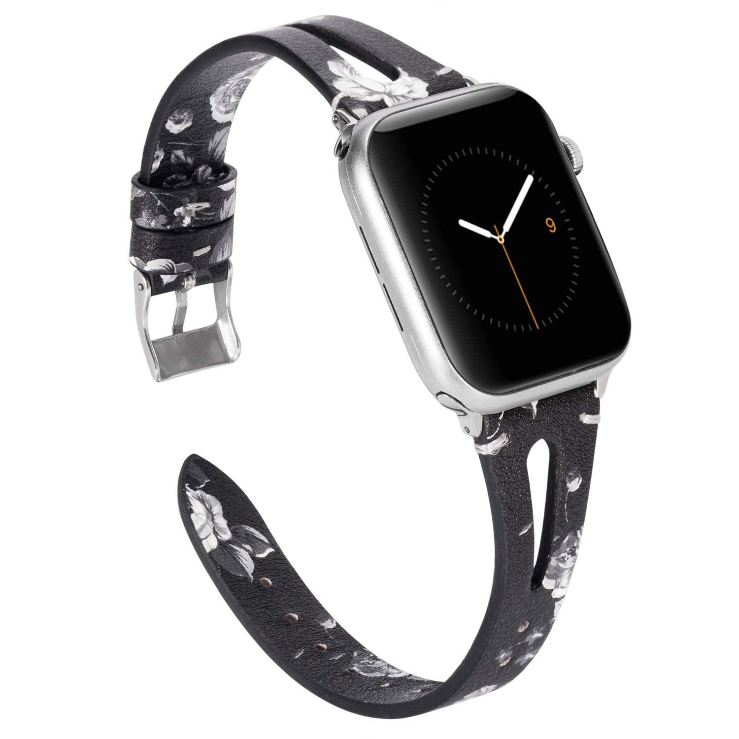 Straplix Leather Cutout Band for Apple Watch – Stylish Hollow Design Strap for Women, Compatible with 38mm 40mm 41mm 42mm 44mm 45mm 49mm