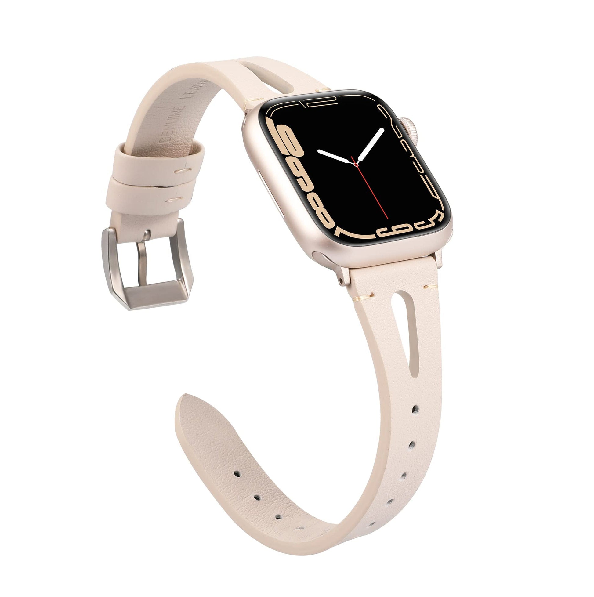 Straplix Leather Cutout Band for Apple Watch – Stylish Hollow Design Strap for Women, Compatible with 38mm 40mm 41mm 42mm 44mm 45mm 49mm
