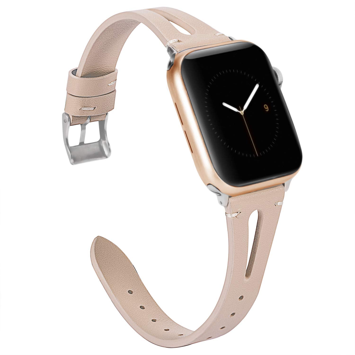 Straplix Leather Cutout Band for Apple Watch – Stylish Hollow Design Strap for Women, Compatible with 38mm 40mm 41mm 42mm 44mm 45mm 49mm