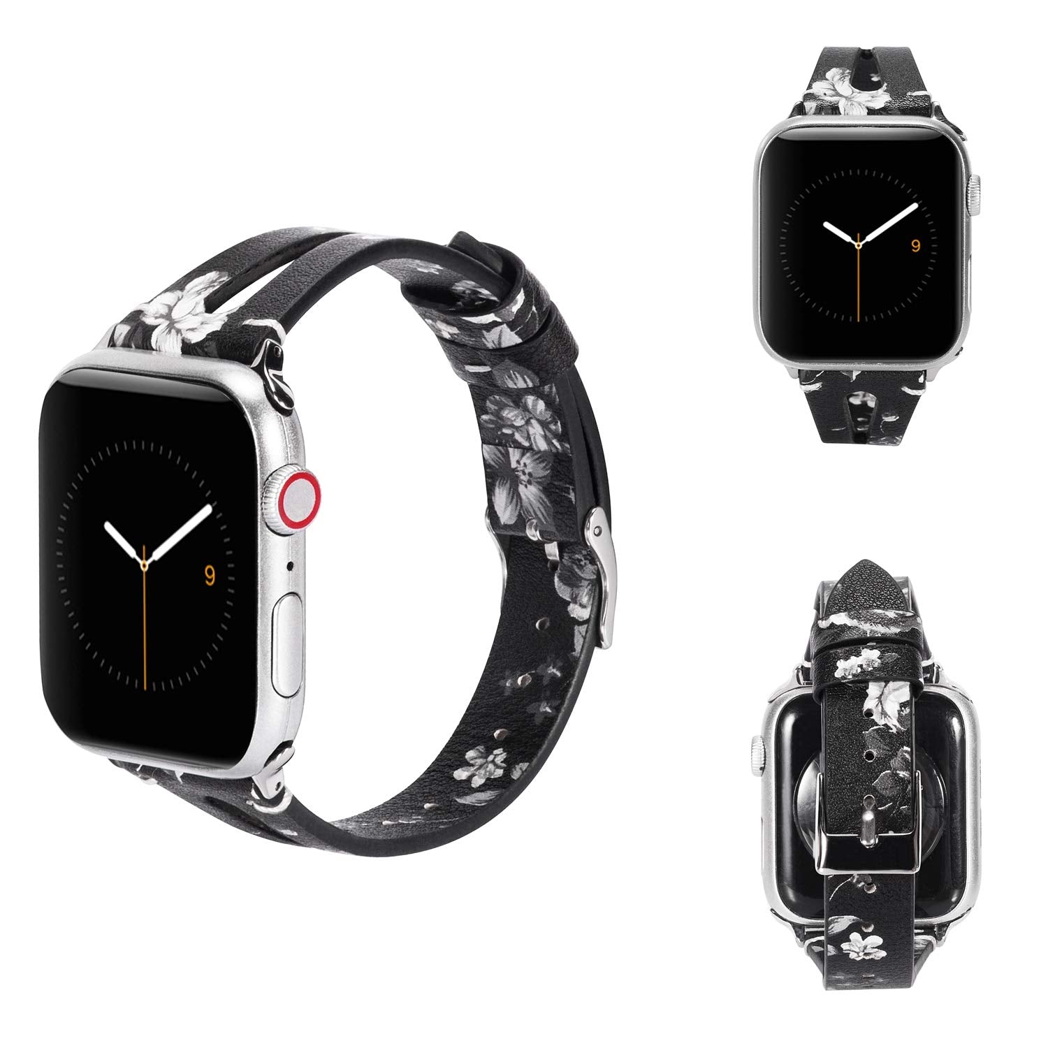 Straplix Leather Cutout Band for Apple Watch – Stylish Hollow Design Strap for Women, Compatible with 38mm 40mm 41mm 42mm 44mm 45mm 49mm