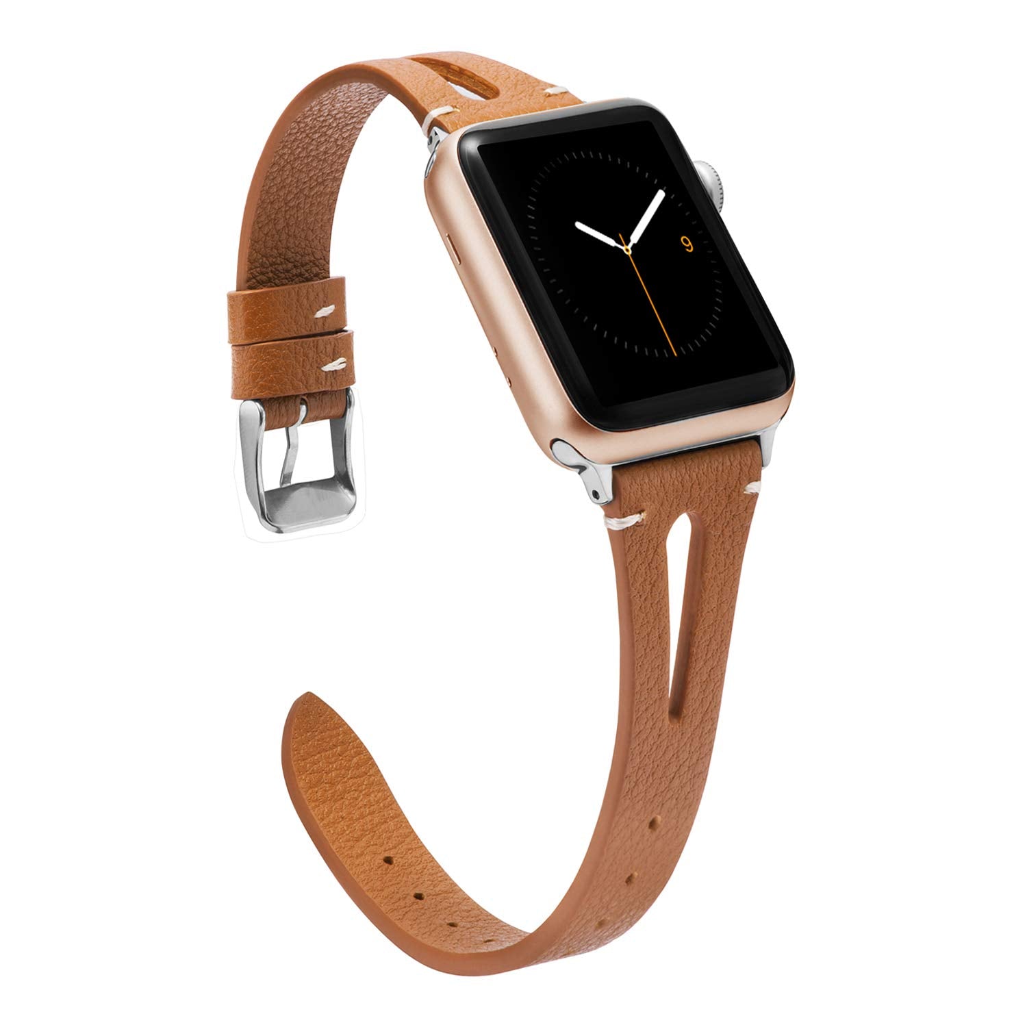 Straplix Leather Cutout Band for Apple Watch – Stylish Hollow Design Strap for Women, Compatible with 38mm 40mm 41mm 42mm 44mm 45mm 49mm