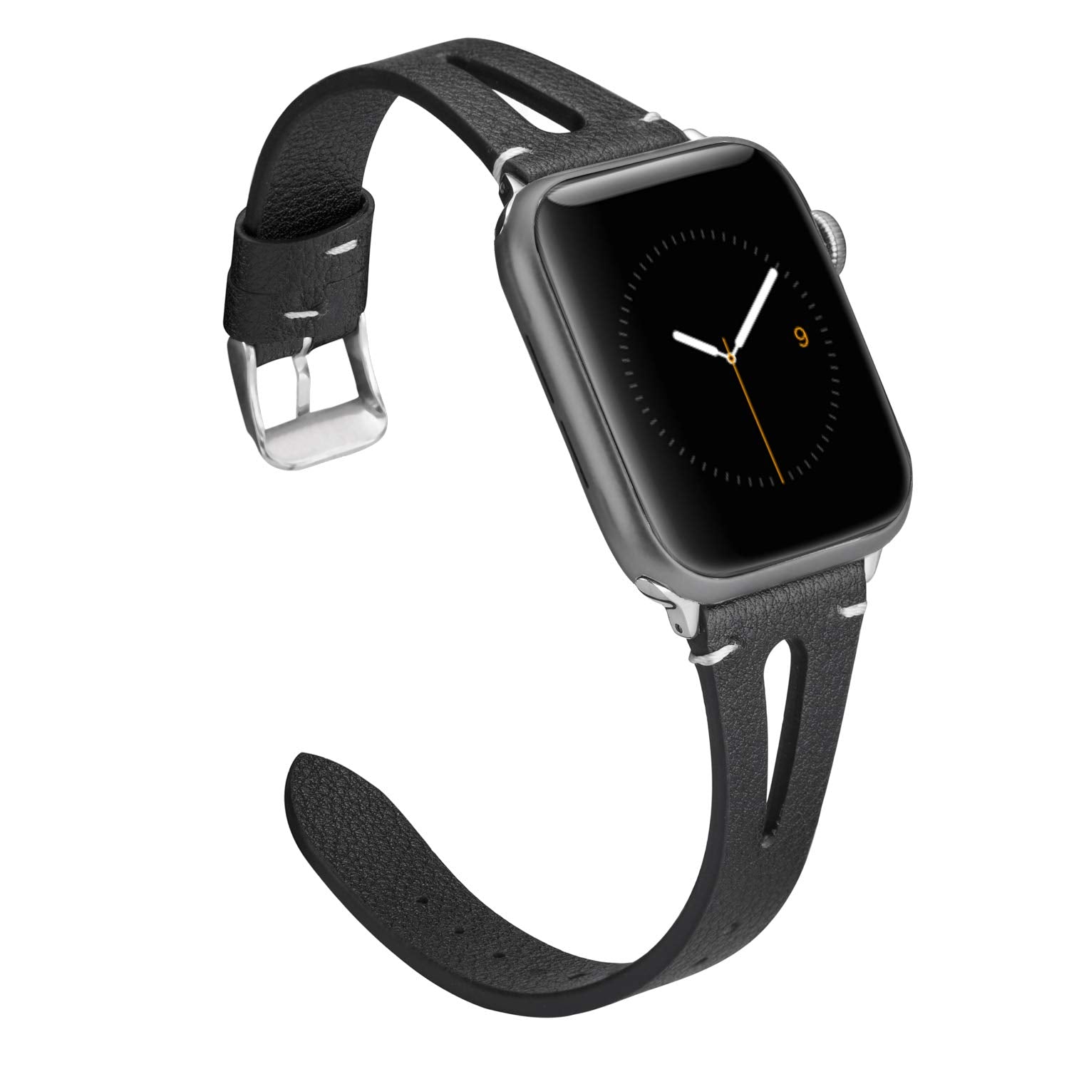 Straplix Leather Cutout Band for Apple Watch – Stylish Hollow Design Strap for Women, Compatible with 38mm 40mm 41mm 42mm 44mm 45mm 49mm