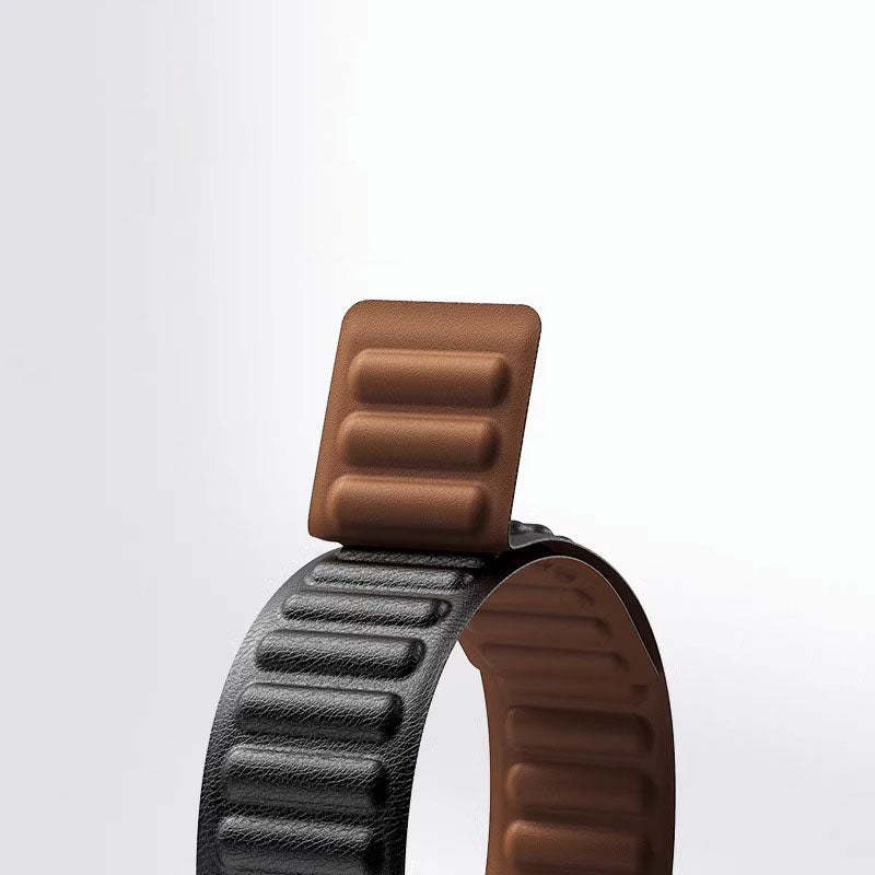 Straplix Magnetic Leather Link Band for Apple Watch – Genuine Leather Strap Compatible with 40mm 41mm 42mm 44mm 45mm 46mm 49mm
