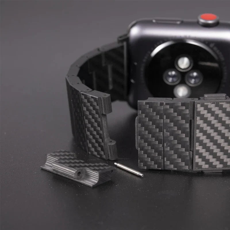 Straplix Carbon Fiber Band for Apple Watch – Lightweight Textured Strap Compatible with 40mm 41mm 42mm 44mm 45mm 46mm 49mm