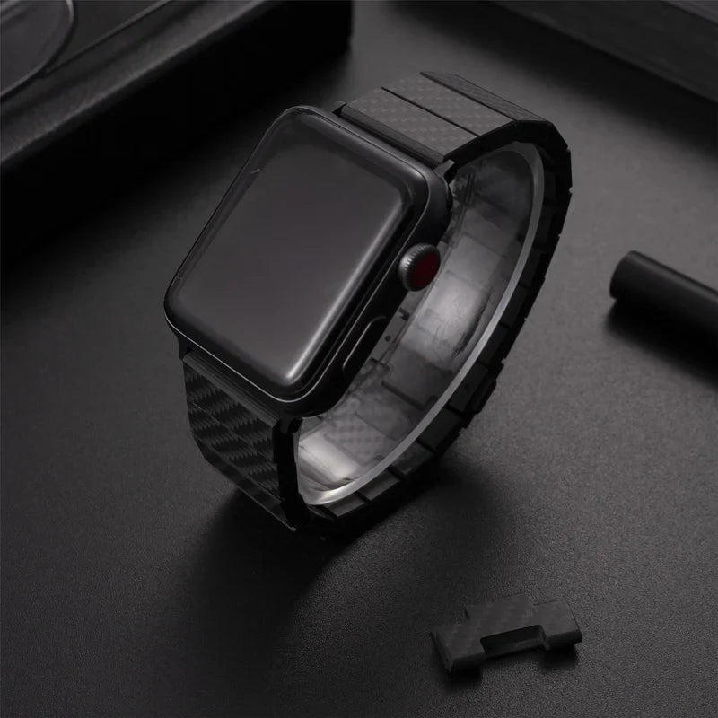 Straplix Carbon Fiber Band for Apple Watch – Lightweight Textured Strap Compatible with 40mm 41mm 42mm 44mm 45mm 46mm 49mm