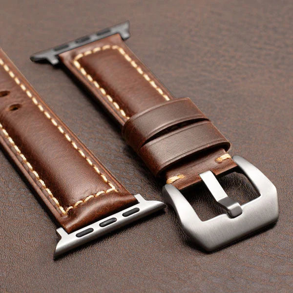 Straplix Nappa Leather Strap for Apple Watch – Soft Genuine Leather Band Compatible with 40mm 41mm 42mm 44mm 45mm 46mm 49mm