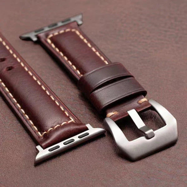 Straplix Nappa Leather Strap for Apple Watch – Soft Genuine Leather Band Compatible with 40mm 41mm 42mm 44mm 45mm 46mm 49mm